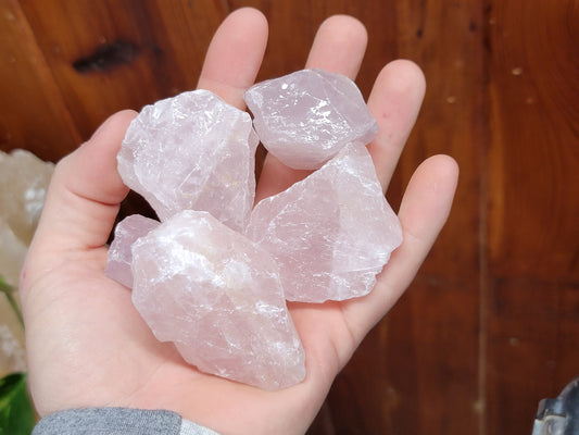 Raw Rose Quartz || Rose Quartz Chunk || Pink Rose Quartz Crystal Palm Sized