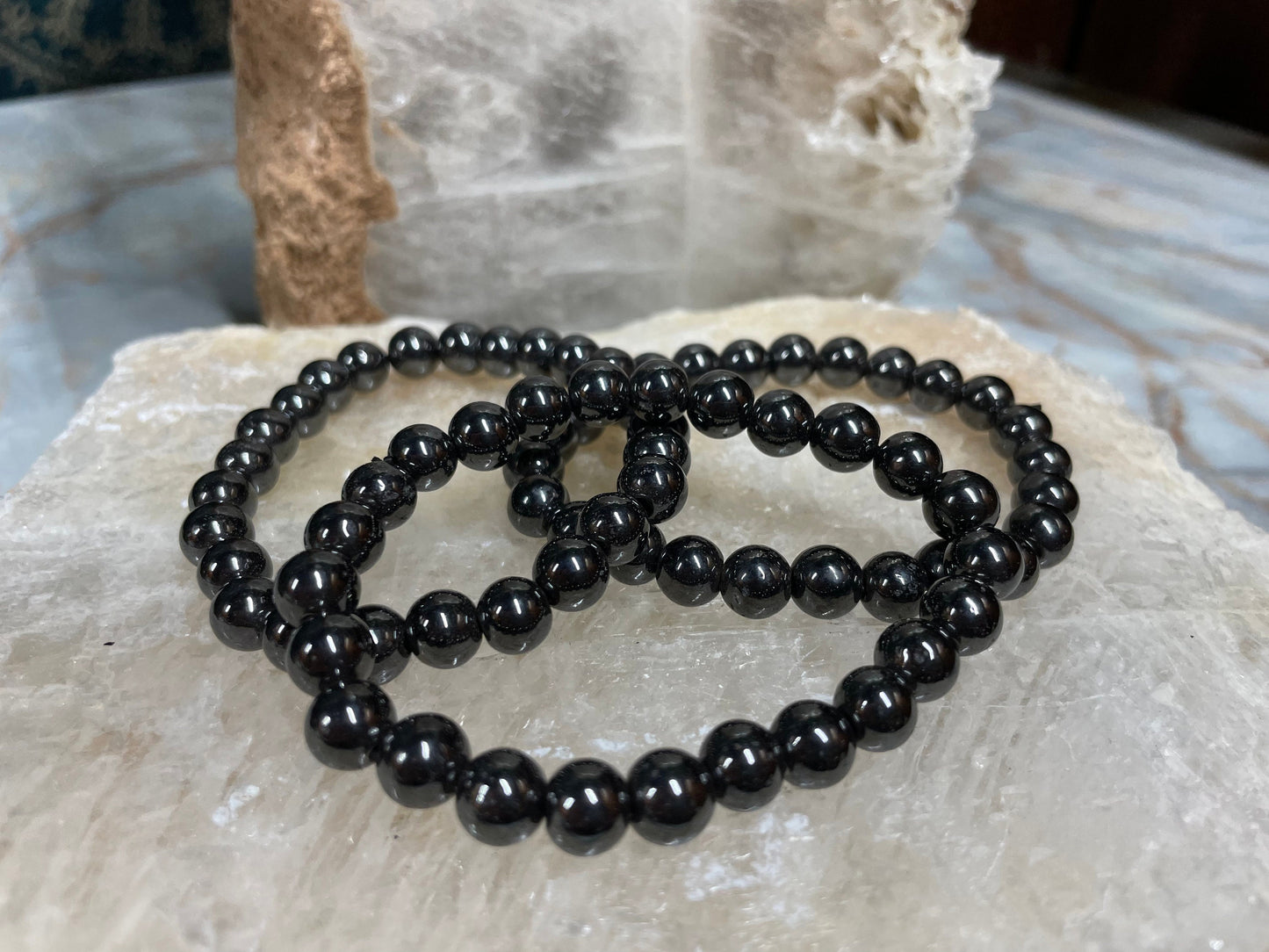 Hematite Crystal Bracelet || Hematite Beaded Bracelet || Hematite Crystal Jewelry || Pick Your Size