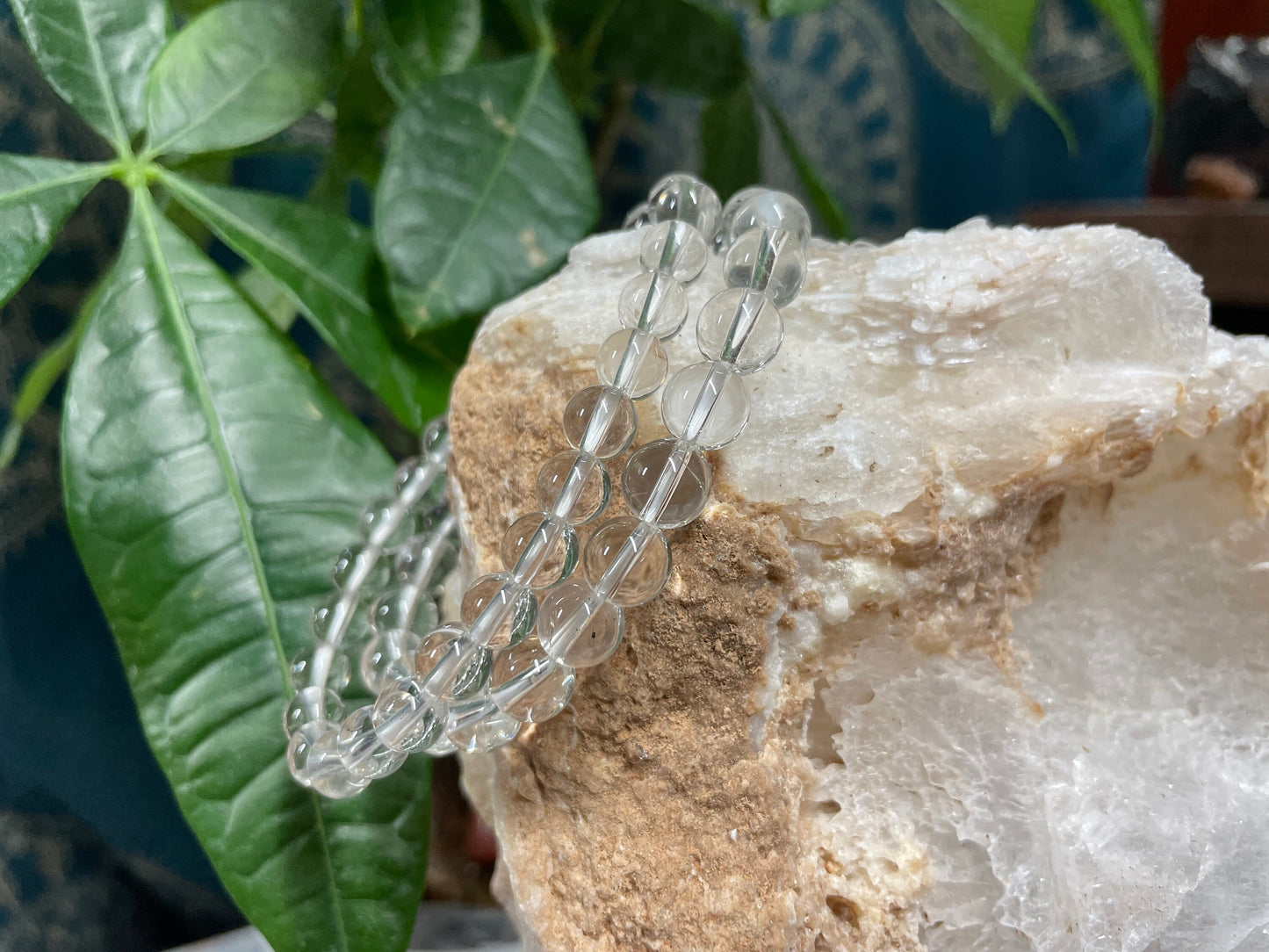 Clear Quartz Crystal Bracelet || Clear Quartz Beaded Bracelet || Clear Quartz Crystal Jewelry || Pick Your Size