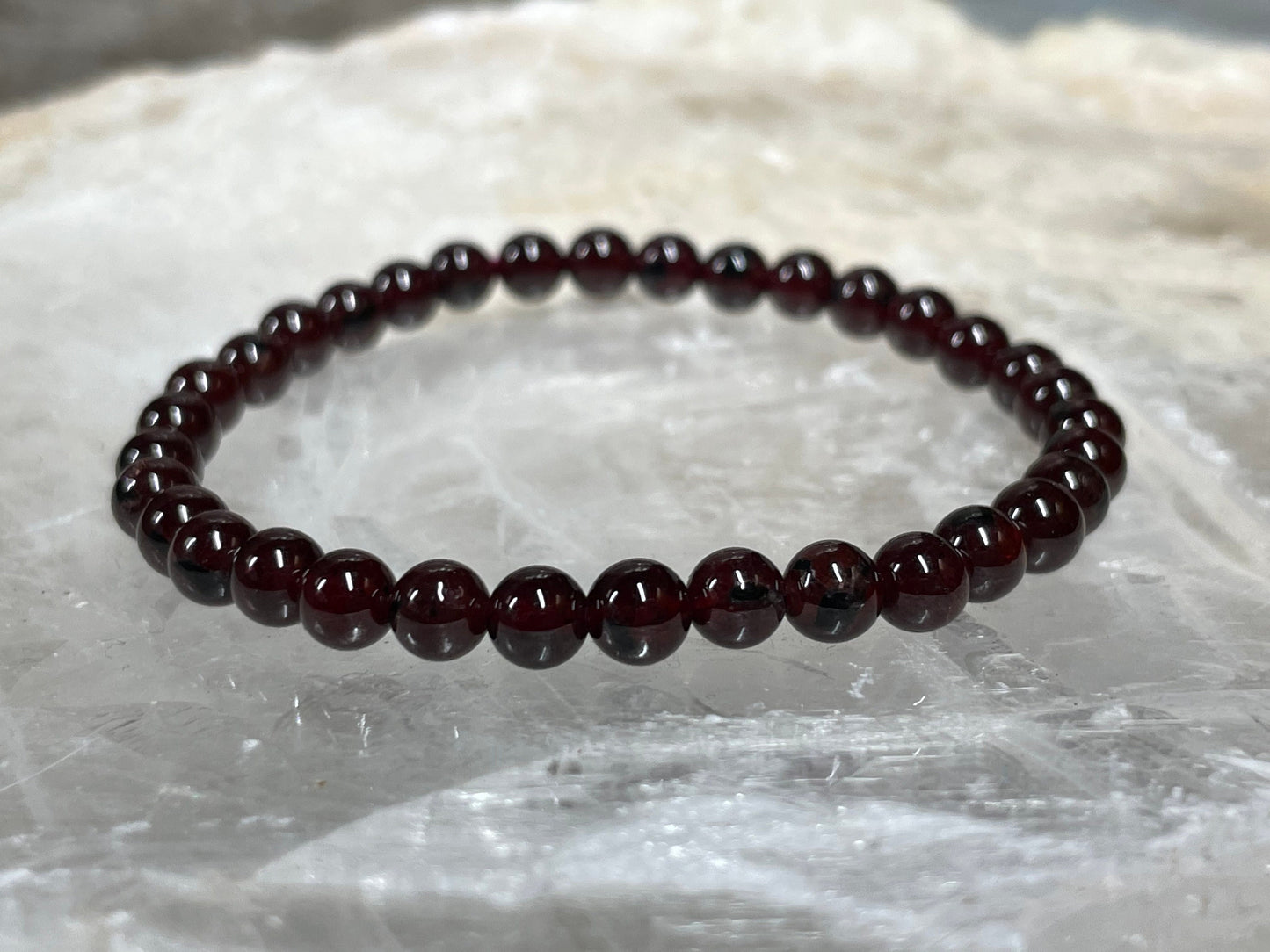 Garnet Crystal Bracelet || Garnet Beaded Bracelet || Garnet Crystal Jewelry || Pick Your Size