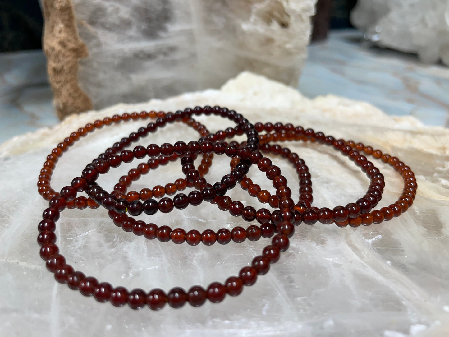 Garnet Crystal Bracelet || Garnet Beaded Bracelet || Garnet Crystal Jewelry || Pick Your Size