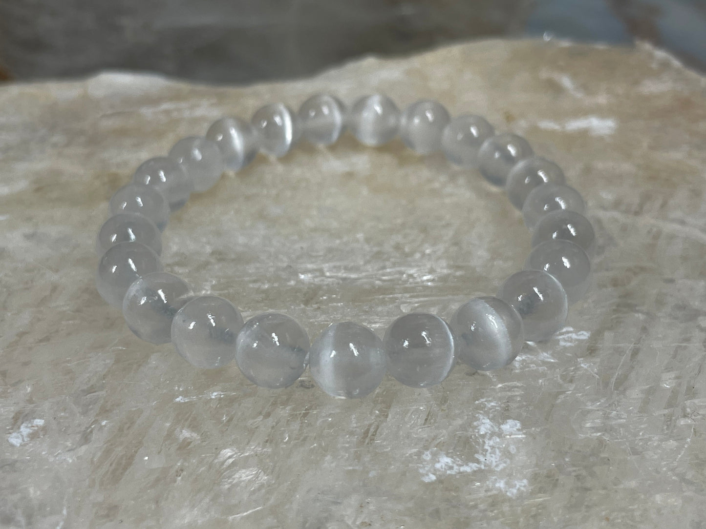 Satin Spar Crystal Bracelet || Satin Spar Beaded Bracelet || Satin Spar Crystal Jewelry || Pick Your Size