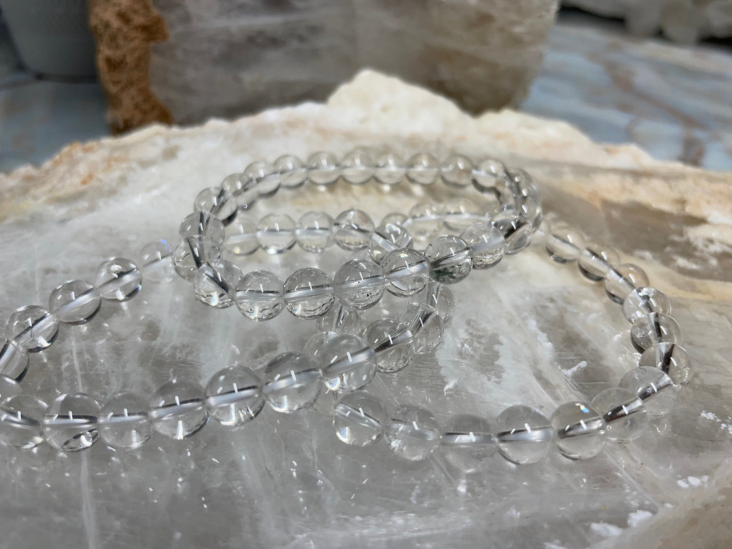 Clear Quartz Crystal Bracelet || Clear Quartz Beaded Bracelet || Clear Quartz Crystal Jewelry || Pick Your Size