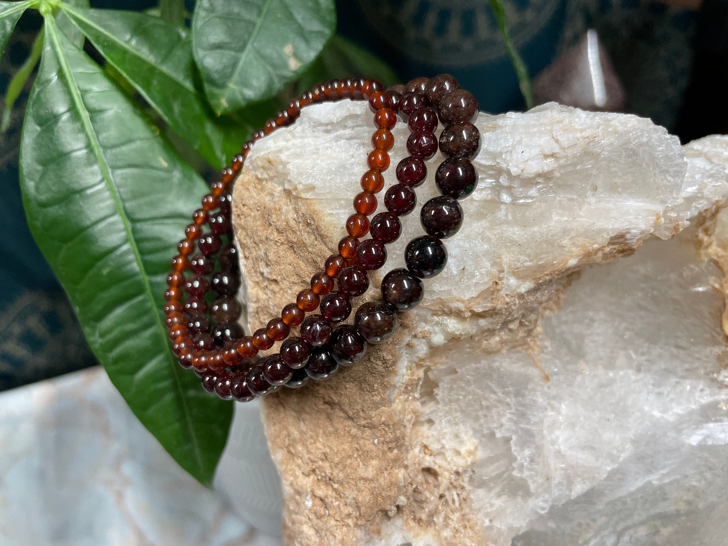 Garnet Crystal Bracelet || Garnet Beaded Bracelet || Garnet Crystal Jewelry || Pick Your Size