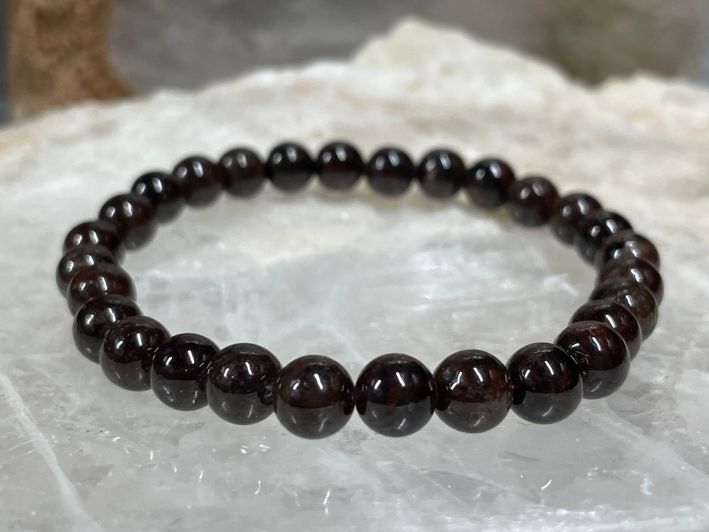 Garnet Crystal Bracelet || Garnet Beaded Bracelet || Garnet Crystal Jewelry || Pick Your Size