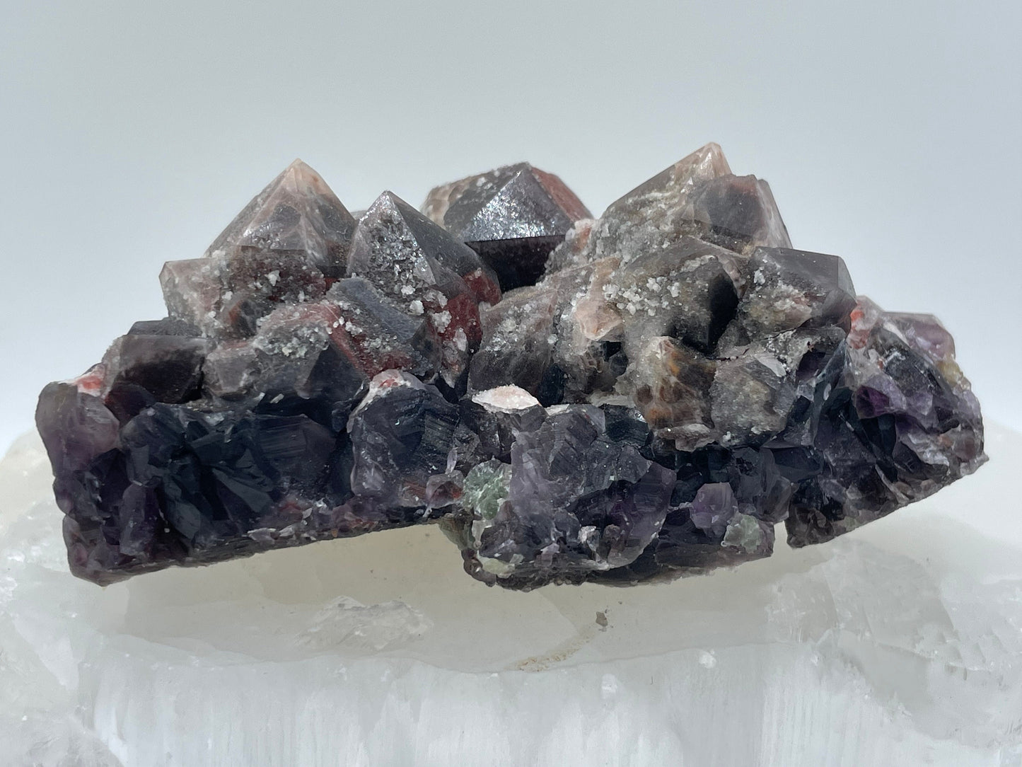 Hematite Amethyst Cluster || Colorado Amethyst Cluster || Amethyst with Fluorite Cluster || Purple Amethyst Cluster