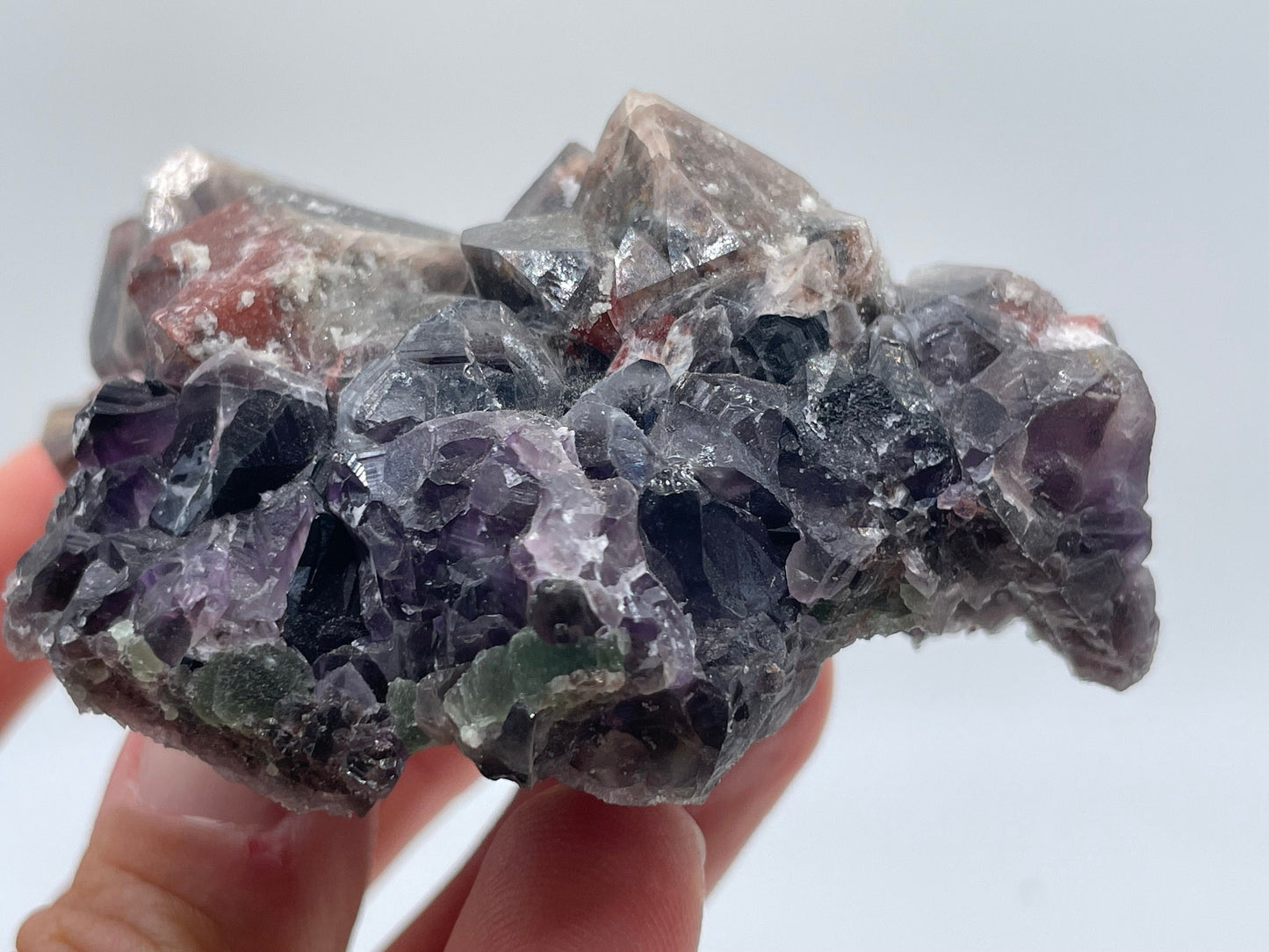 Hematite Amethyst Cluster || Colorado Amethyst Cluster || Amethyst with Fluorite Cluster || Purple Amethyst Cluster