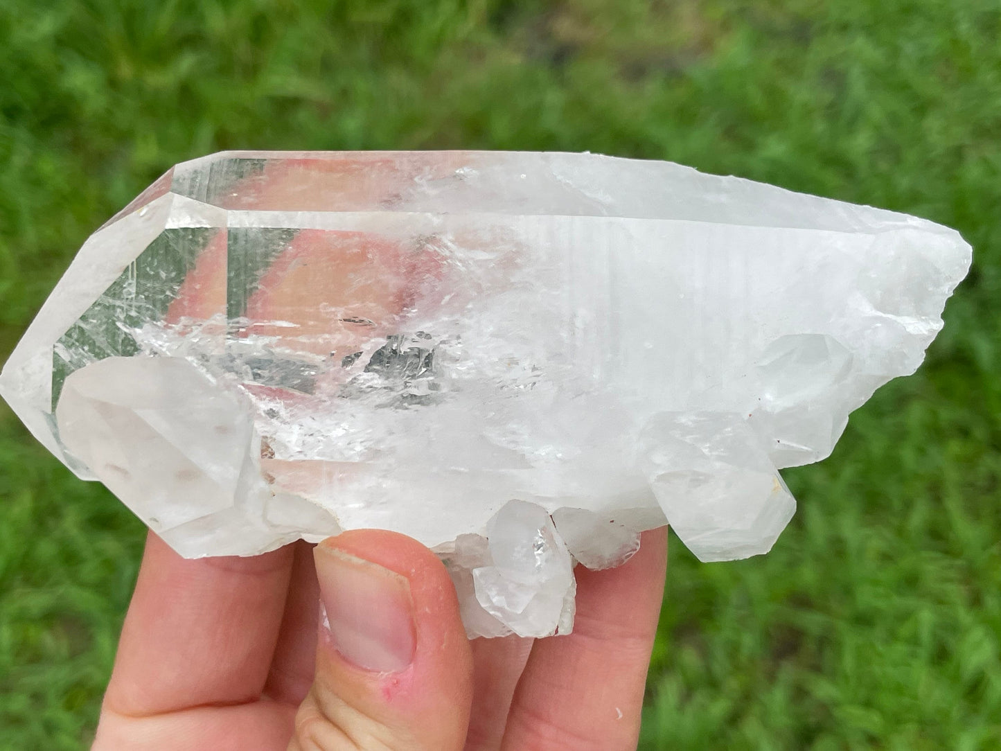 Clear Quartz Crystal Point Cluster || Raw Quartz Point Cluster || Lemurian Quartz Point Crystal Cluster