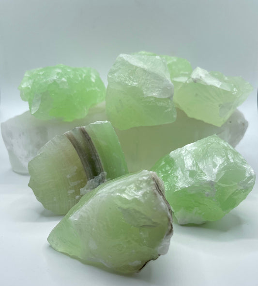 Raw Emerald Green Calcite Crystal || Rough Emerald Green Calcite Chunk || Choose Your Size