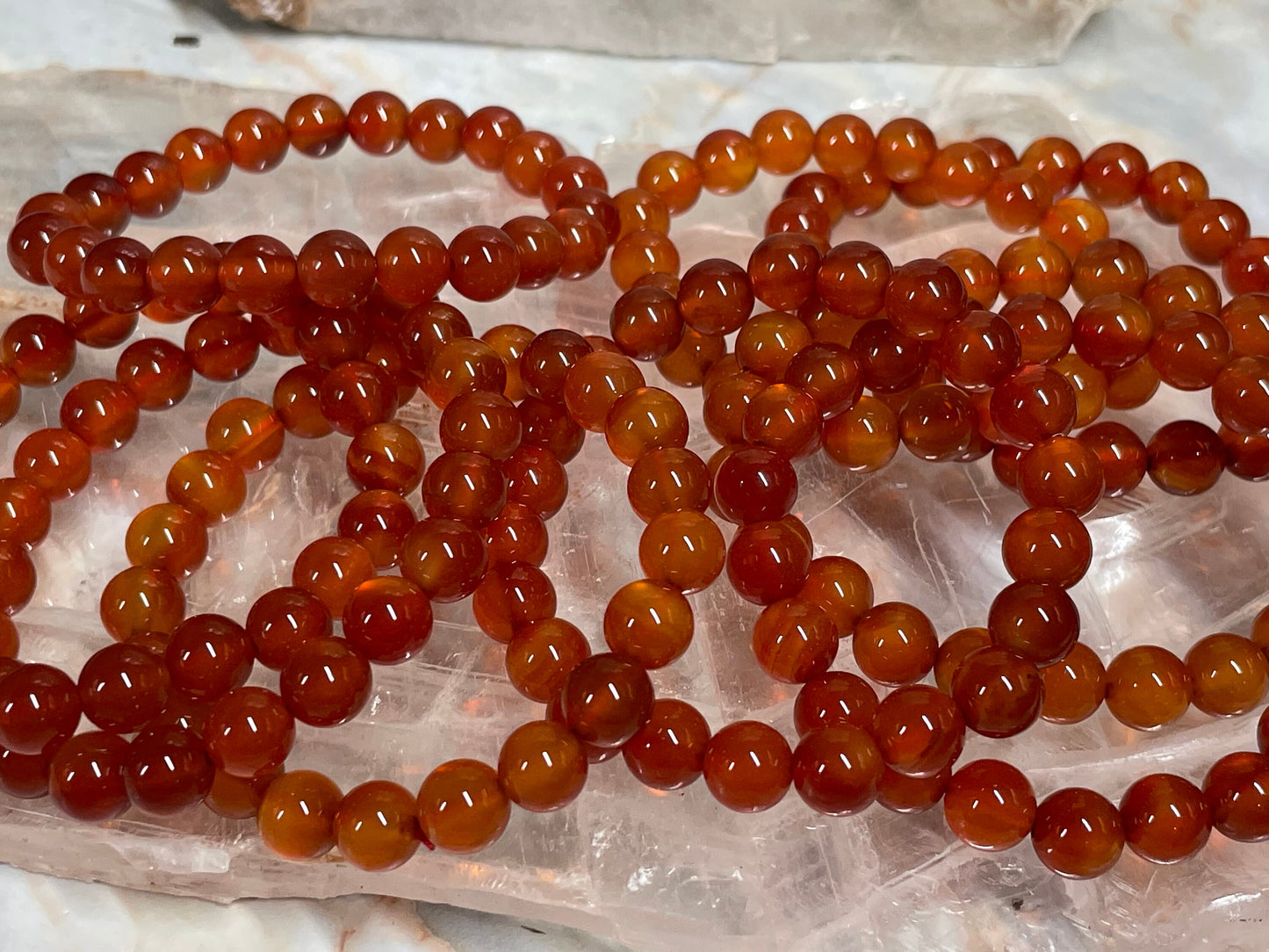 Carnelian Crystal Bracelet || Carnelian Beaded Bracelet || Carnelian Crystal Jewelry ||