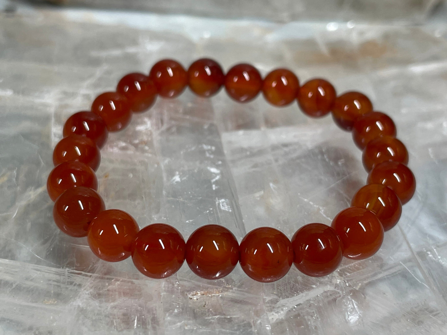 Carnelian Crystal Bracelet || Carnelian Beaded Bracelet || Carnelian Crystal Jewelry ||