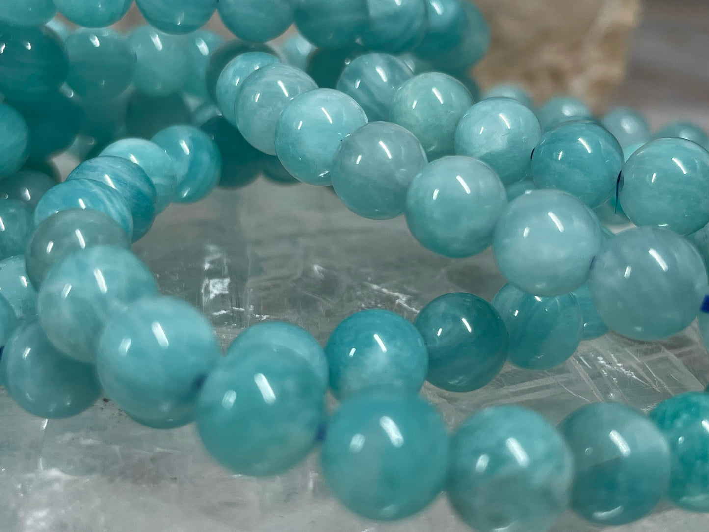 Amazonite Crystal Bracelet || Amazonite Beaded Bracelet || Amazonite Crystal Jewelry