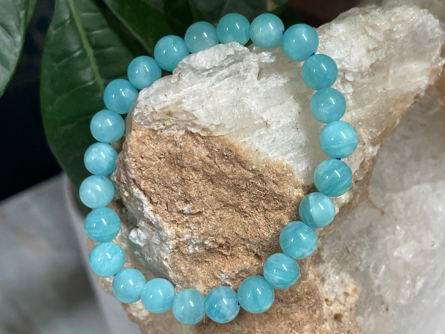 Amazonite Crystal Bracelet || Amazonite Beaded Bracelet || Amazonite Crystal Jewelry