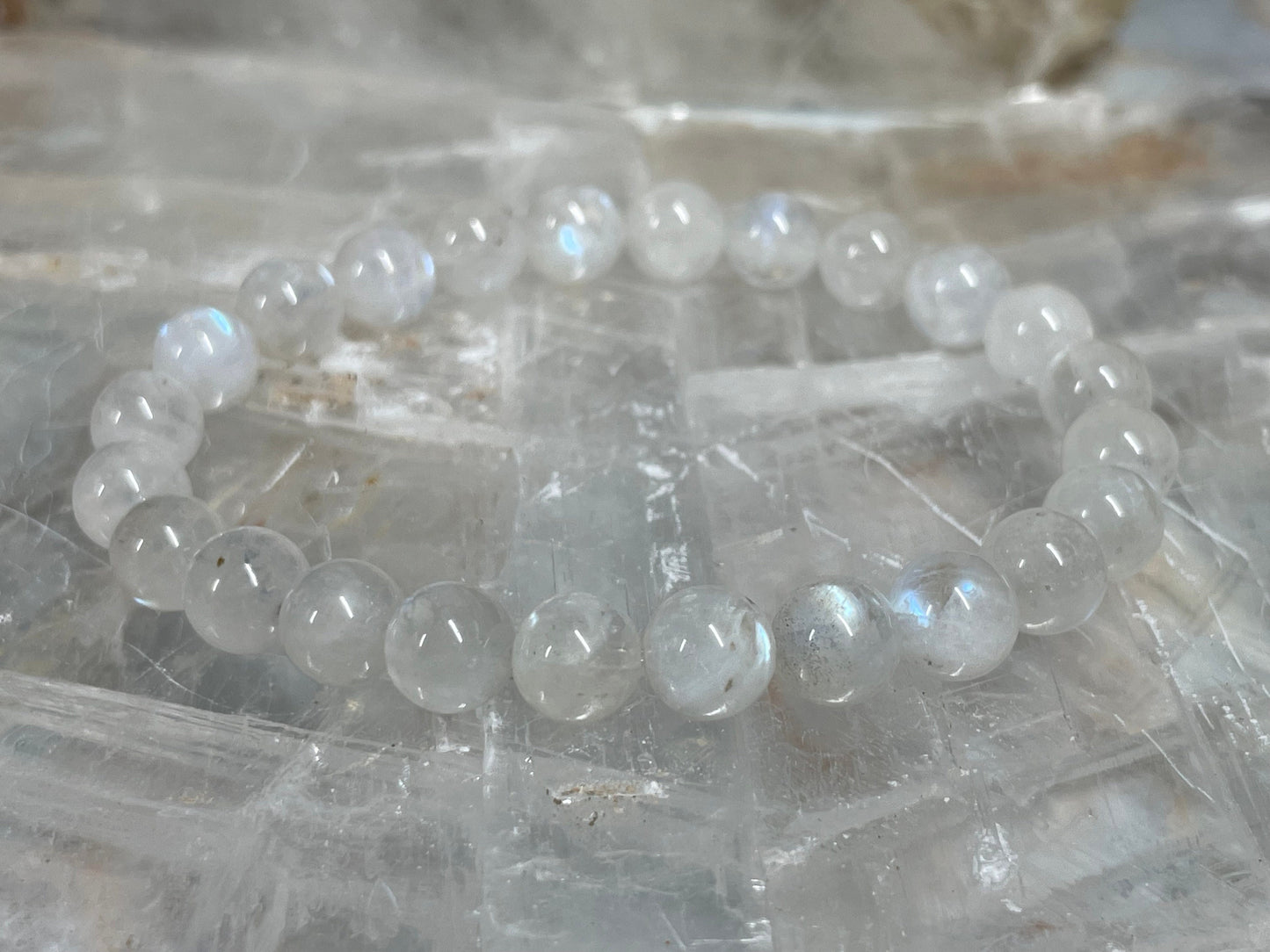 Moonstone Crystal Bracelet || Moonstone Beaded Bracelet || Moonstone Crystal Jewelry