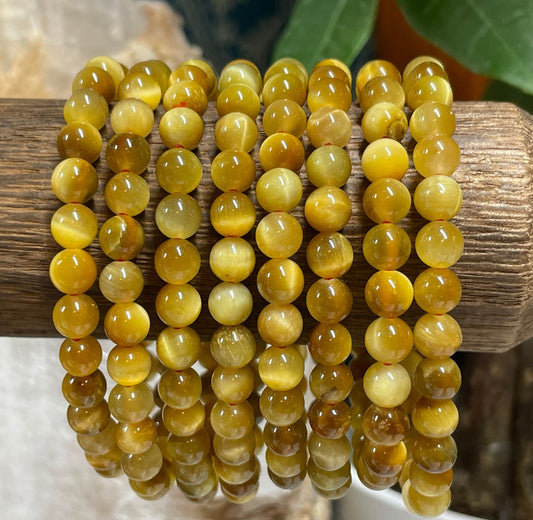 Yellow Tigers Eye Crystal Bracelet || Yellow Tigers Eye Beaded Bracelet || Yellow Tigers Eye Crystal Jewelry