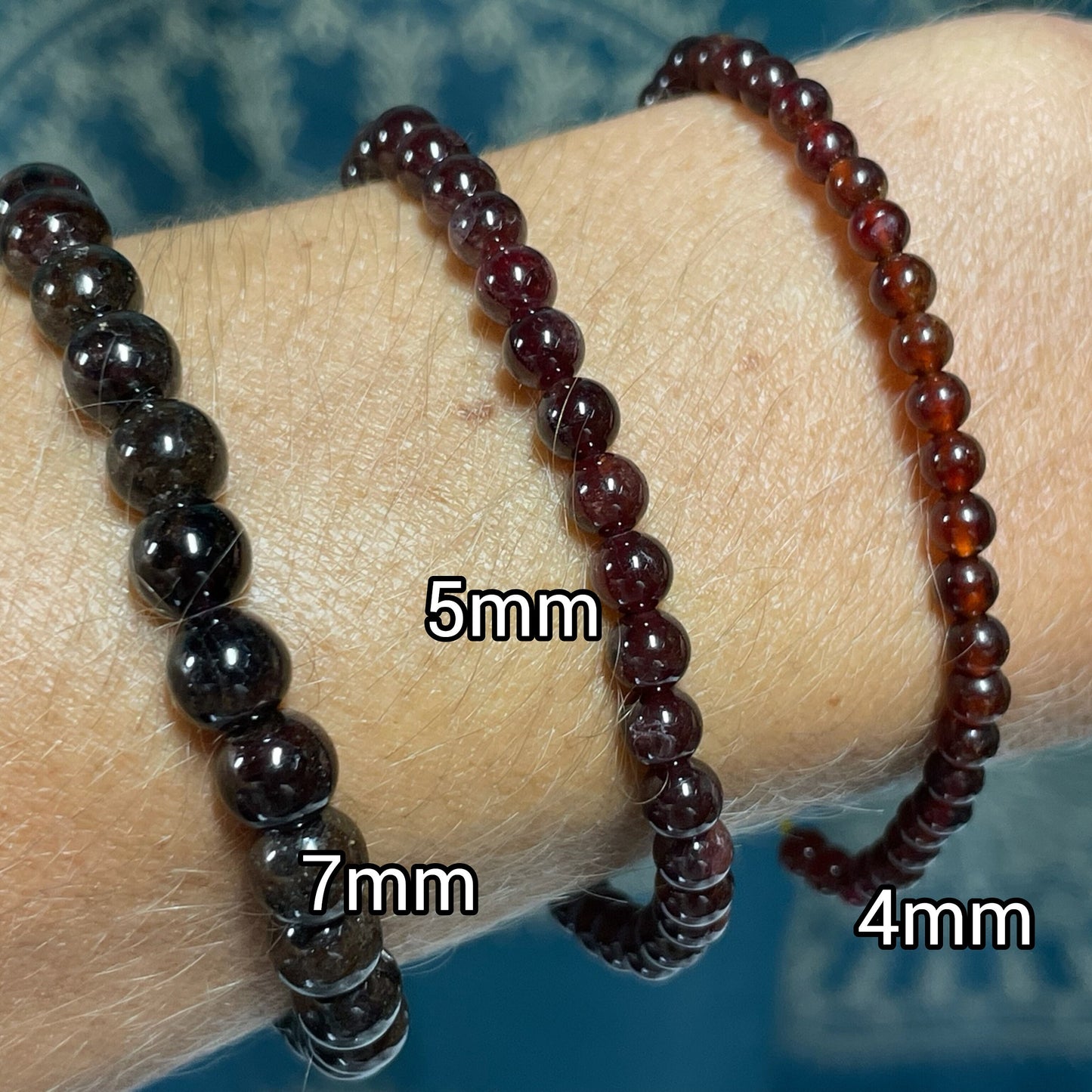 Garnet Crystal Bracelet || Garnet Beaded Bracelet || Garnet Crystal Jewelry || Pick Your Size