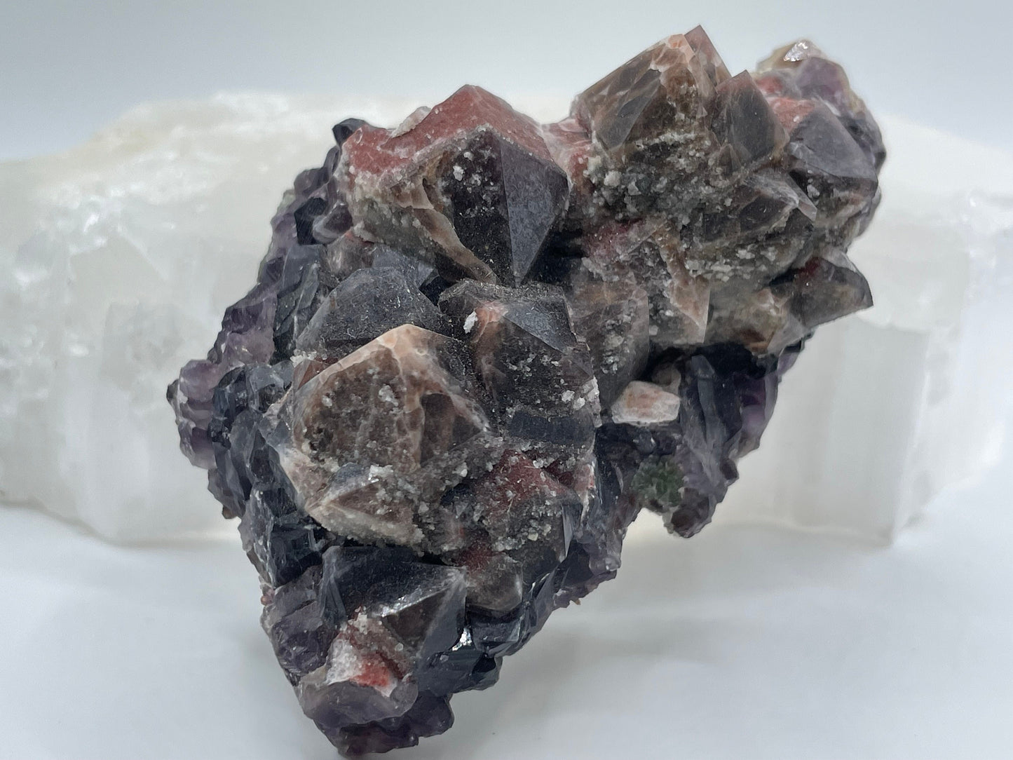 Hematite Amethyst Cluster || Colorado Amethyst Cluster || Amethyst with Fluorite Cluster || Purple Amethyst Cluster