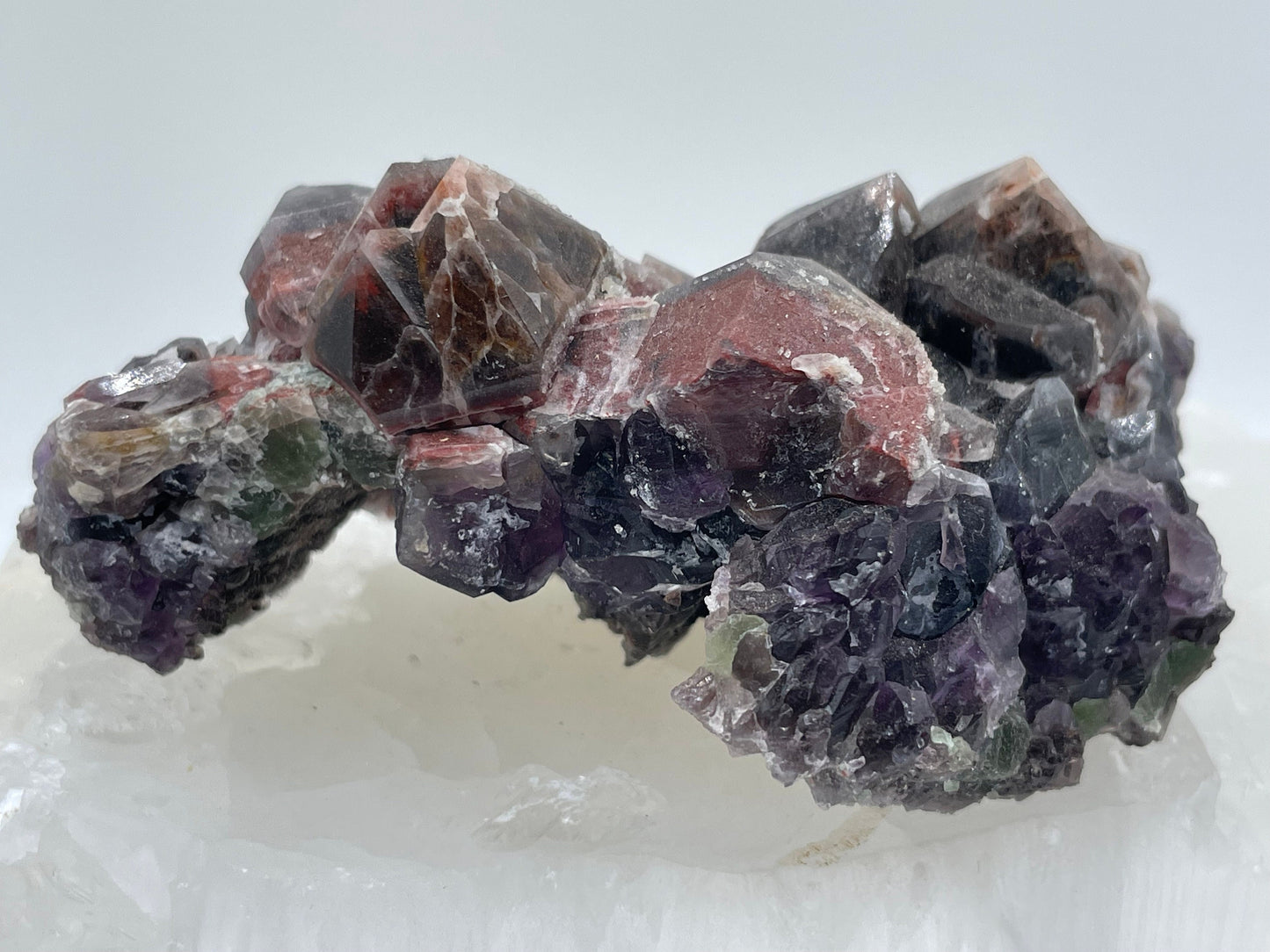 Hematite Amethyst Cluster || Colorado Amethyst Cluster || Amethyst with Fluorite Cluster || Purple Amethyst Cluster