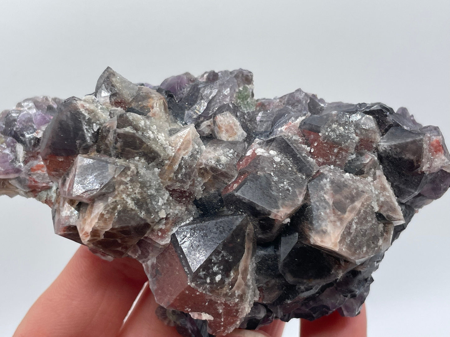 Hematite Amethyst Cluster || Colorado Amethyst Cluster || Amethyst with Fluorite Cluster || Purple Amethyst Cluster