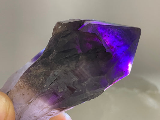 Brazilian Deep Purple Amethyst || Raw Elestial Amethyst Crystal || Purple Amethyst || Hematite Amethyst Crystal