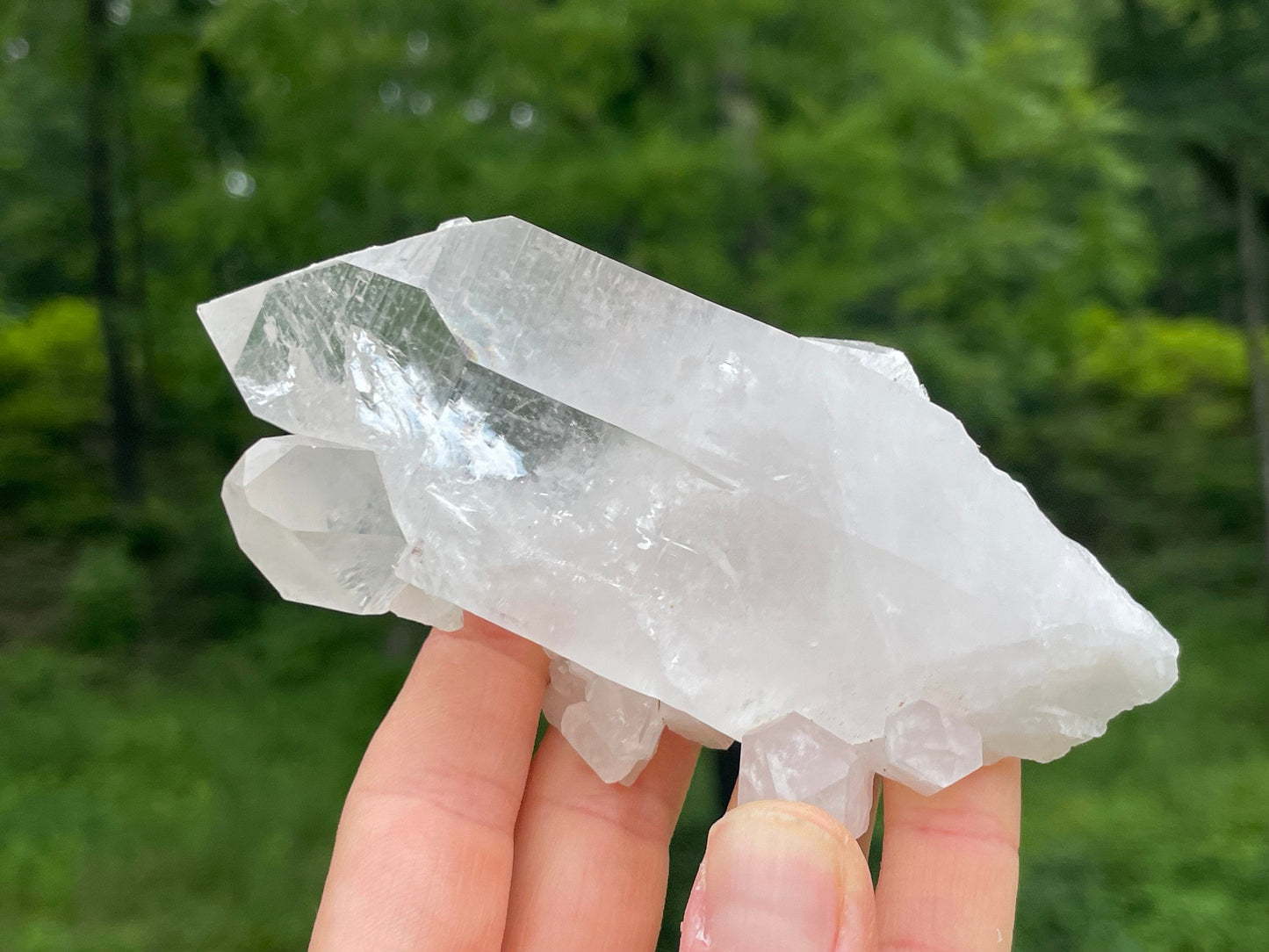 Clear Quartz Crystal Point Cluster || Raw Quartz Point Cluster || Lemurian Quartz Point Crystal Cluster