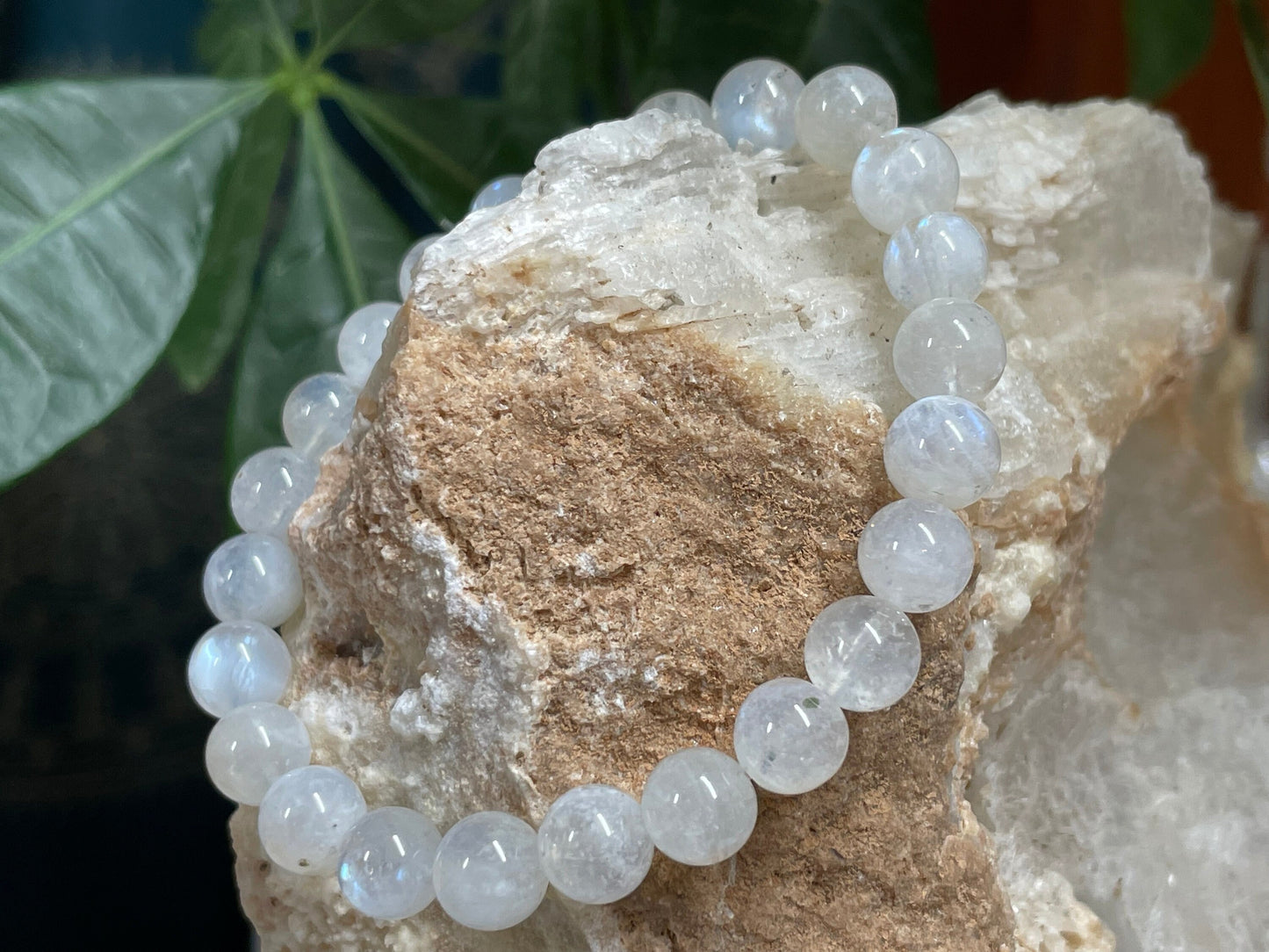 Moonstone Crystal Bracelet || Moonstone Beaded Bracelet || Moonstone Crystal Jewelry