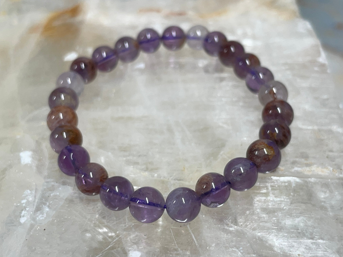 Ghost Amethyst Crystal Bracelet || Ghost Amethyst Beaded Bracelet || Ghost Amethyst Crystal Jewelry || Pick Your Size