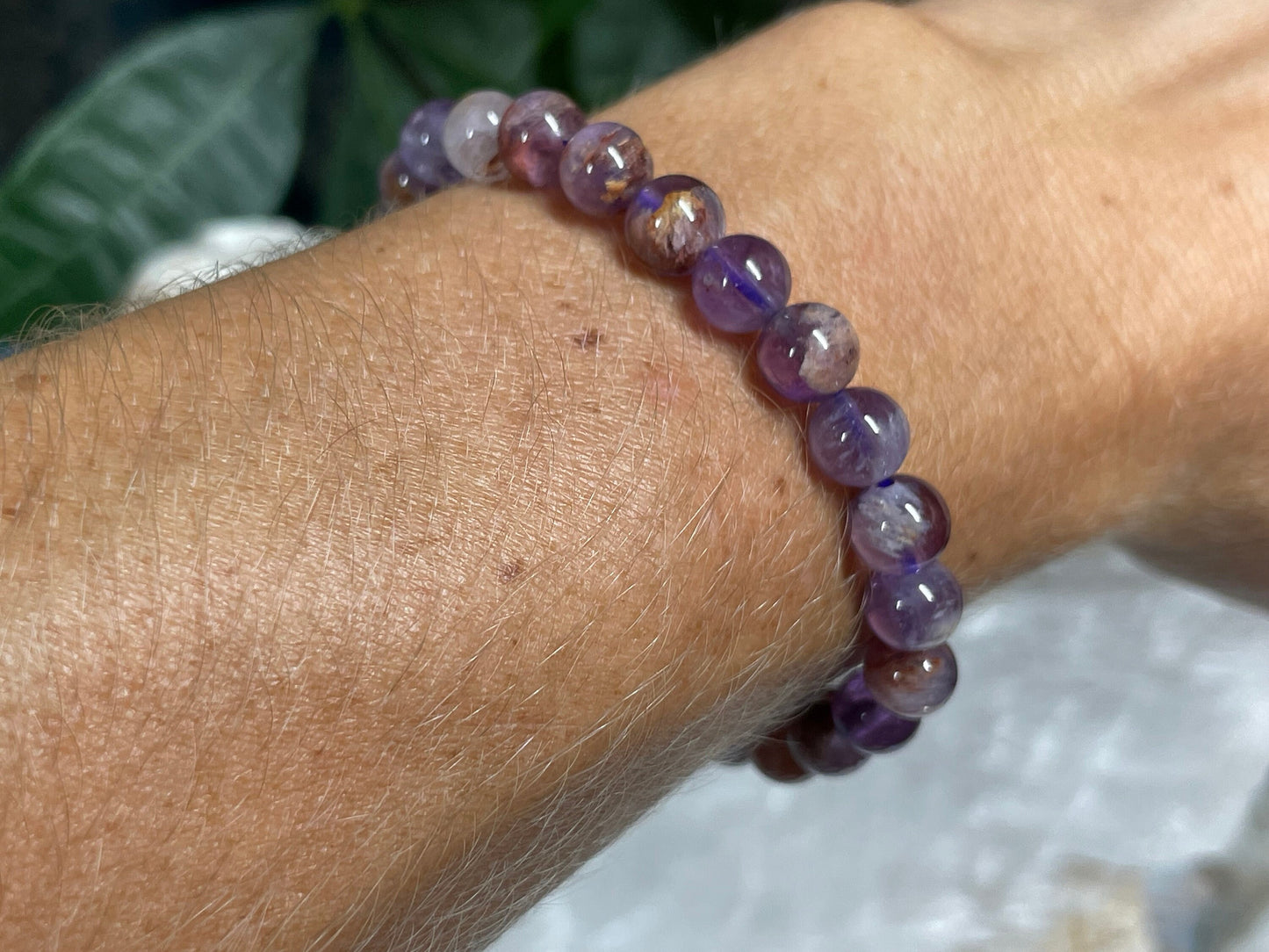 Ghost Amethyst Crystal Bracelet || Ghost Amethyst Beaded Bracelet || Ghost Amethyst Crystal Jewelry || Pick Your Size