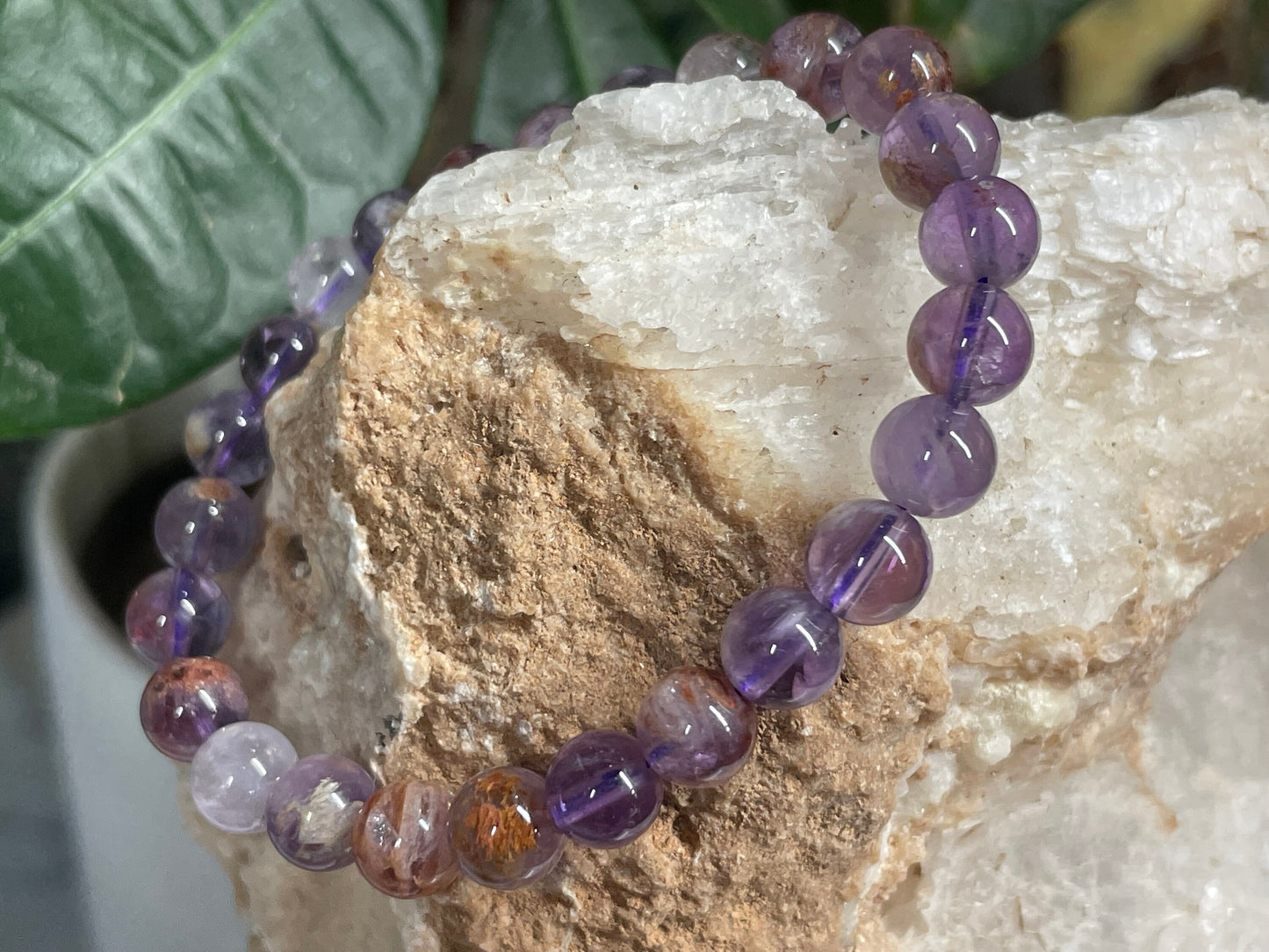 Ghost Amethyst Crystal Bracelet || Ghost Amethyst Beaded Bracelet || Ghost Amethyst Crystal Jewelry || Pick Your Size