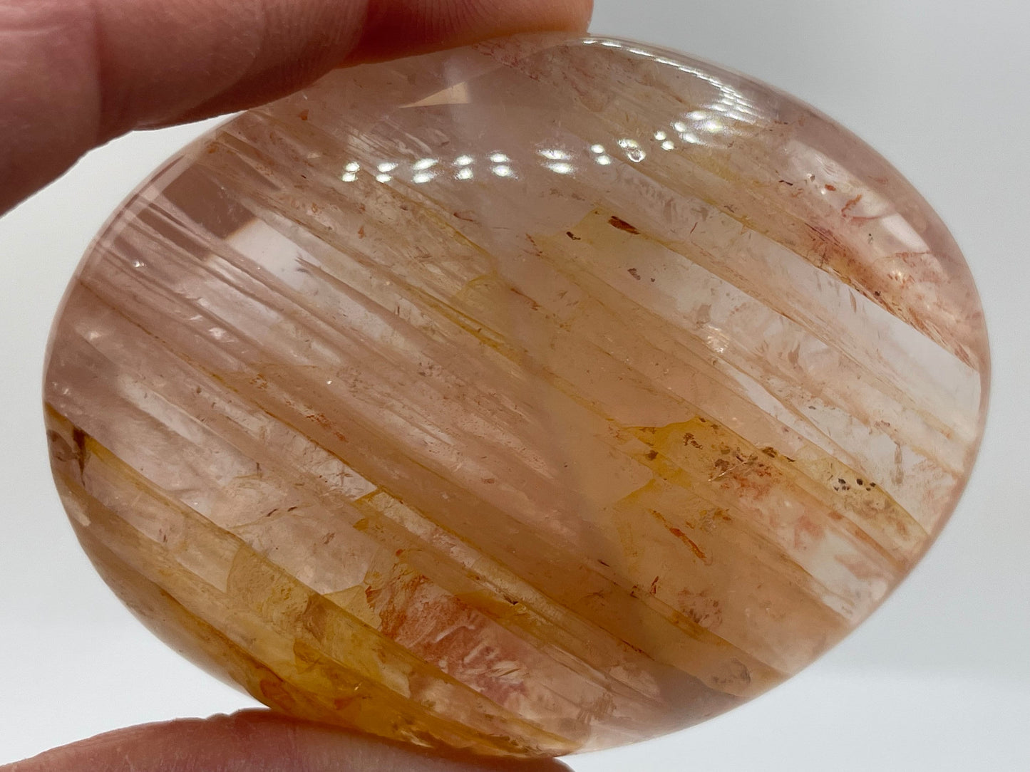 Golden Healer Palm Stone || Golden Healer Quartz Crystal Palm Stone || Polished Golden Healer Palm Stone