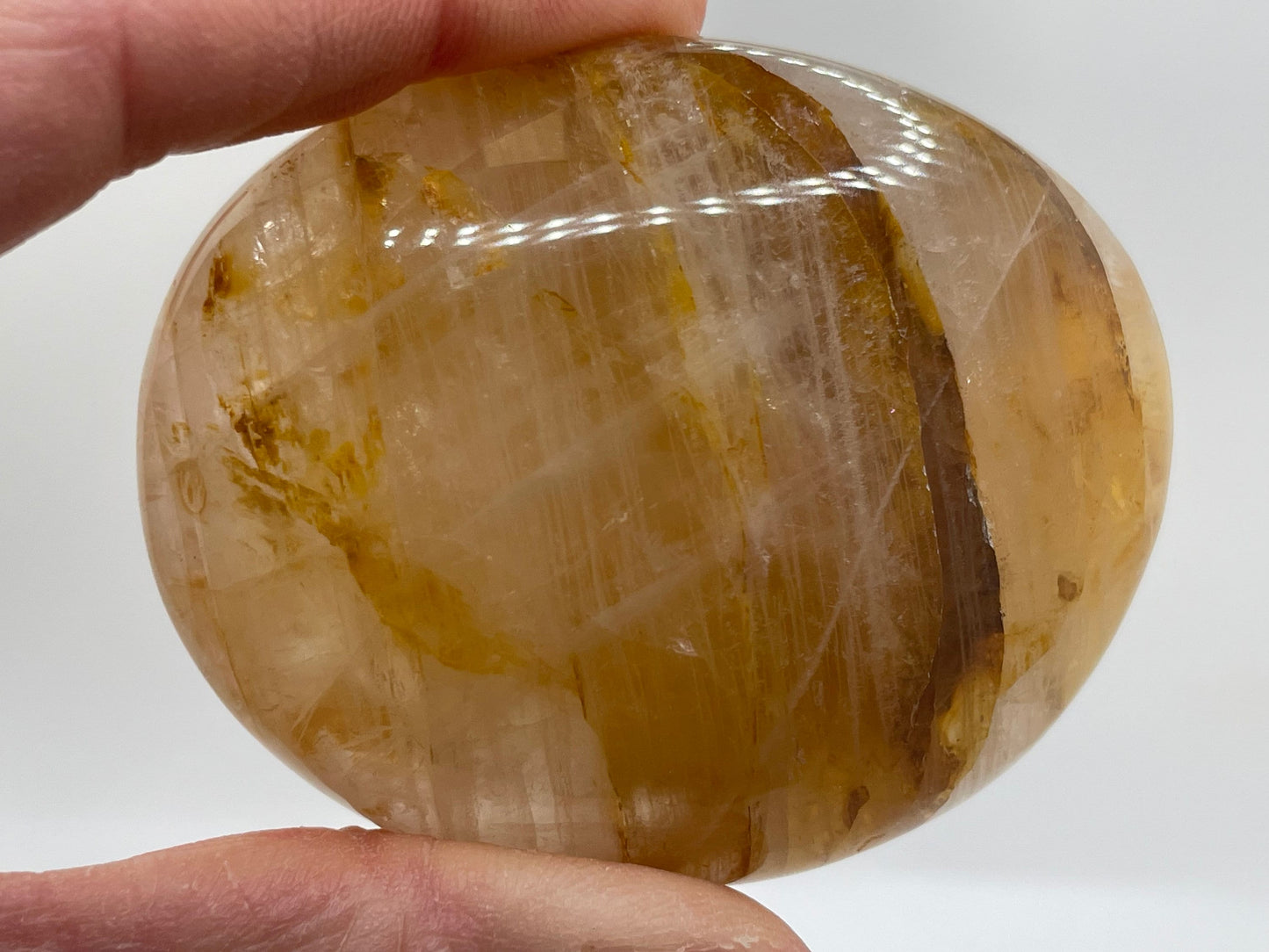 Golden Healer Palm Stone || Golden Healer Quartz Crystal Palm Stone || Polished Golden Healer Palm Stone