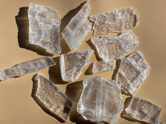 Mixed Grade Raw Selenite Trimmings || True Selenite Pieces || Utah Selenite Bits