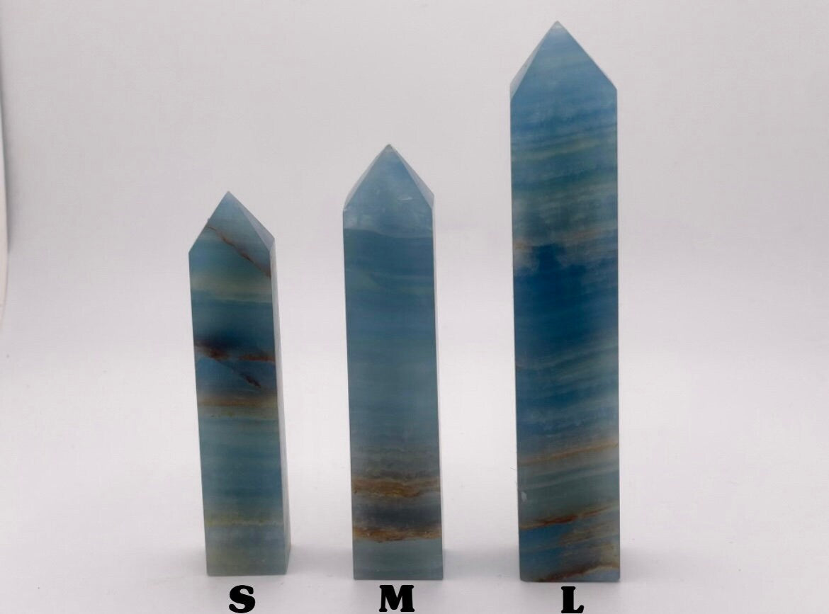 Blue Onyx Towers || Blue Onyx Crystal Standing Obelisk || Blue Onyx Point || Pick Your Size